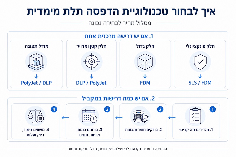 איך לבחור טכנולוגיית הדפסה תלת מימדית איך לבחור טכנולוגיית הדפסה תלת מימדית