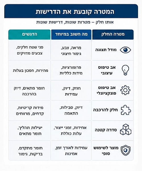 הצעת מחיר להדפסה תלת מימדית - המטרה קובעת את הדרישות
